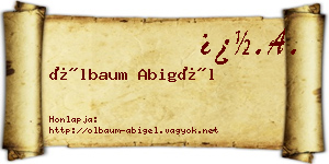 Ölbaum Abigél névjegykártya